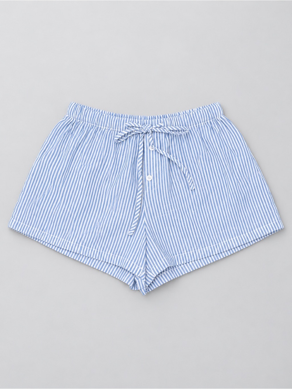 Striped Blue Drawstring Women’s Lounge Shorts